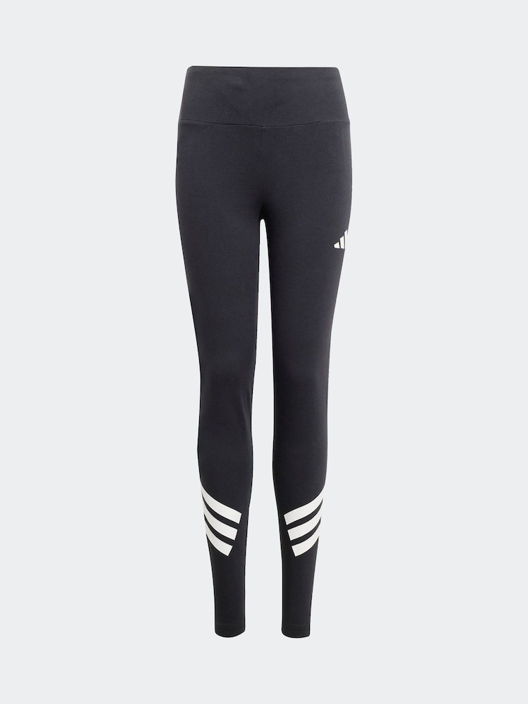 adidas Black Future Icons 3 Stripes Leggings - Image 6 of 6
