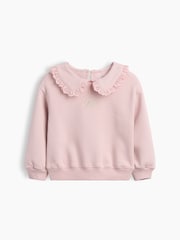 Gap Pink Vintage Soft Collared Logo Sweatshirt (6mths-5yrs) - Image 1 of 2