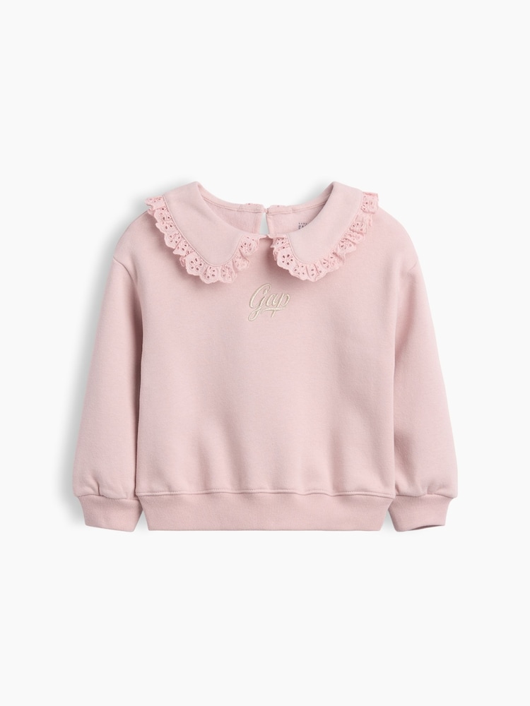 Gap Pink Vintage Soft Collared Logo Sweatshirt (6mths-5yrs) - Image 1 of 2 Gap Pink Vintage Soft Collared Logo Sweatshirt (6mths-5yrs) - Image 1 of 2