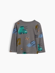 Gap Grey Print Pocket Long Sleeve T-Shirt (6mths-5yrs) - Image 2 of 2
