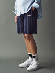 adidas originals Blue Pinstripe Shorts - Image 1 of 4