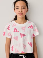 adidas White All-Over Print 100% Cotton T-Shirt - Image 1 of 6