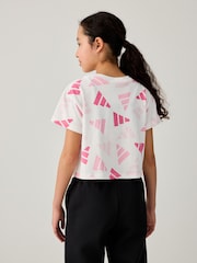 adidas White All-Over Print 100% Cotton T-Shirt - Image 3 of 6