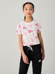 adidas White All-Over Print 100% Cotton T-Shirt - Image 4 of 6