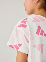 adidas White All-Over Print 100% Cotton T-Shirt - Image 5 of 6