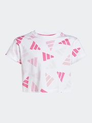 adidas White All-Over Print 100% Cotton T-Shirt - Image 6 of 6