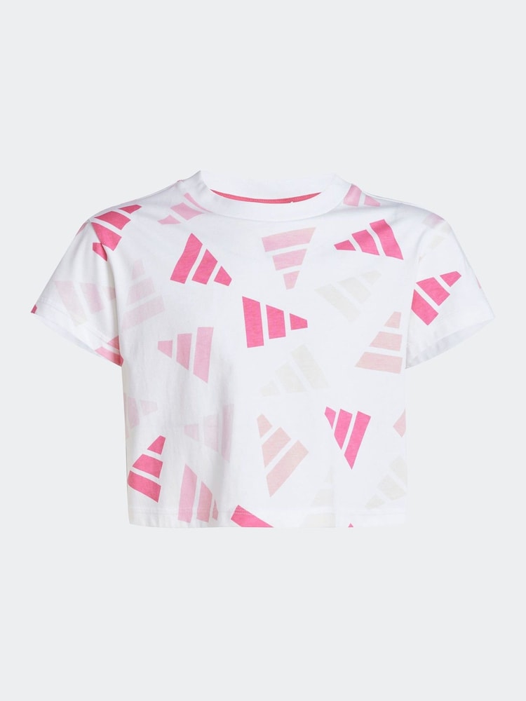 adidas White All-Over Print 100% Cotton T-Shirt - Image 6 of 6