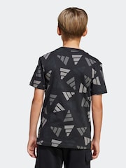 adidas Black Printed 100% Cotton T-Shirt - Image 2 of 7
