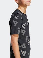 adidas Black Printed 100% Cotton T-Shirt - Image 6 of 7