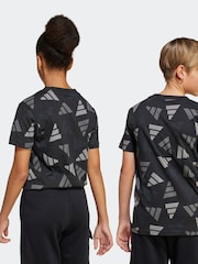 adidas Black Printed 100% Cotton T-Shirt - Image 7 of 7