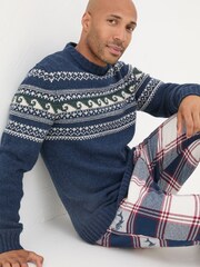 FatFace Navy Shelter Wave Jumper - Image 4 of 7