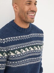 FatFace Navy Shelter Wave Jumper - Image 5 of 7