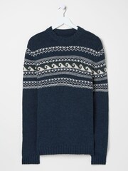 FatFace Navy Shelter Wave Jumper - Image 6 of 7