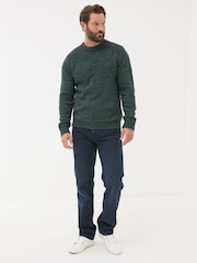 FatFace Dark Teal Snowflake Knitted Jumper - Image 3 of 5