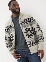 FatFace Grey Shawl Cardigan - Image 1 of 5