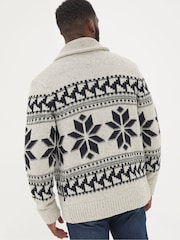 FatFace Grey Shawl Cardigan - Image 2 of 5
