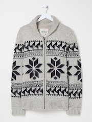 FatFace Grey Shawl Cardigan - Image 5 of 5