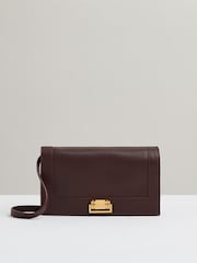 Reiss Oxblood Sariah Leather Suede Shoulder Bag - Image 1 of 4