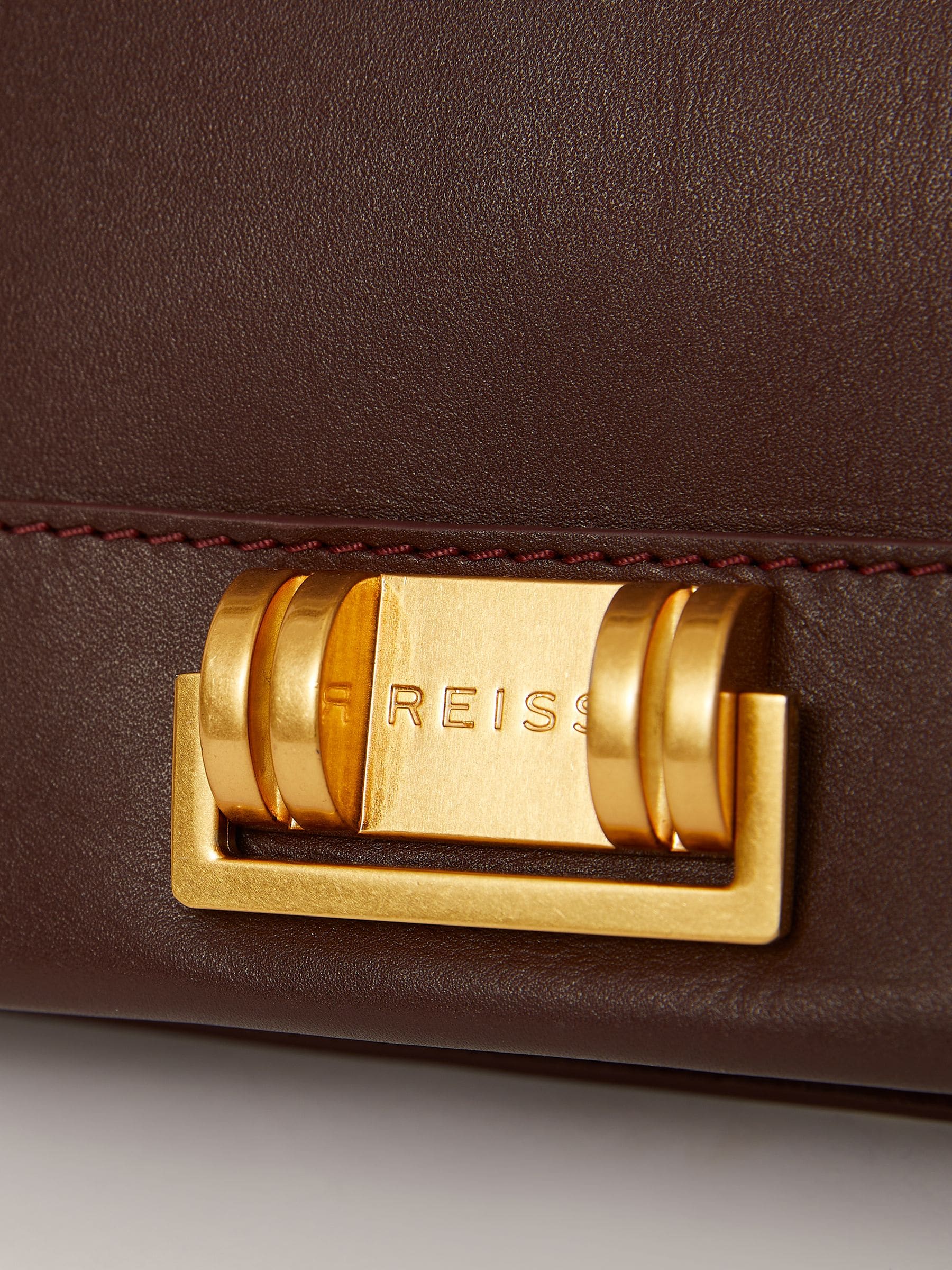 Buy Reiss Oxblood Sariah Leather Suede Shoulder Bag from