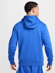 Nike Royal Blue Club Fleece Hoodie - Image 2 of 6
