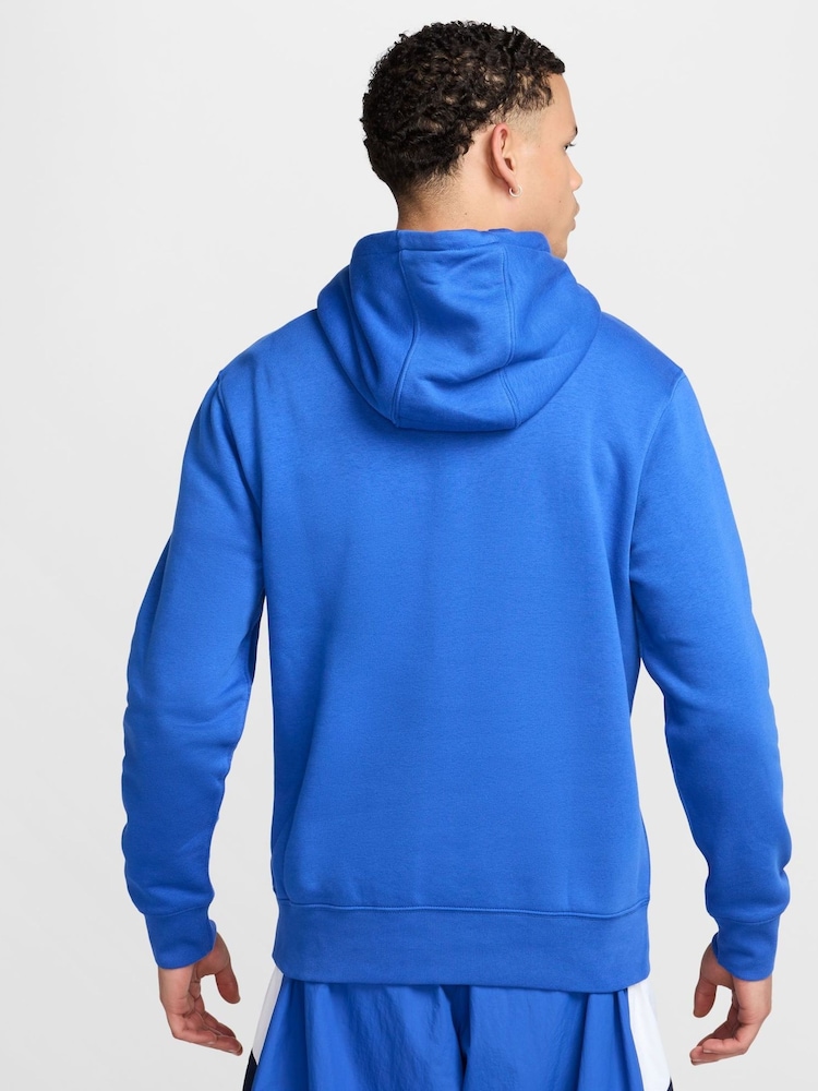 Nike Royal Blue Club Fleece Hoodie - Image 2 of 6 Nike Royal Blue Club Fleece Hoodie - Image 2 of 6
