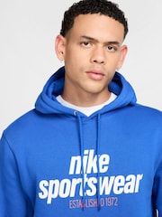 Nike Royal Blue Club Fleece Hoodie - Image 3 of 6
