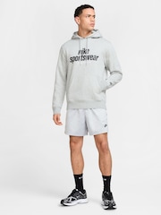 Nike Dark Grey Heather Club Fleece Hoodie - Image 3 of 6