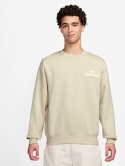 Nike Light Khaki Sportswear Club Fleece Crew Sweatshirt - Image 1 of 3