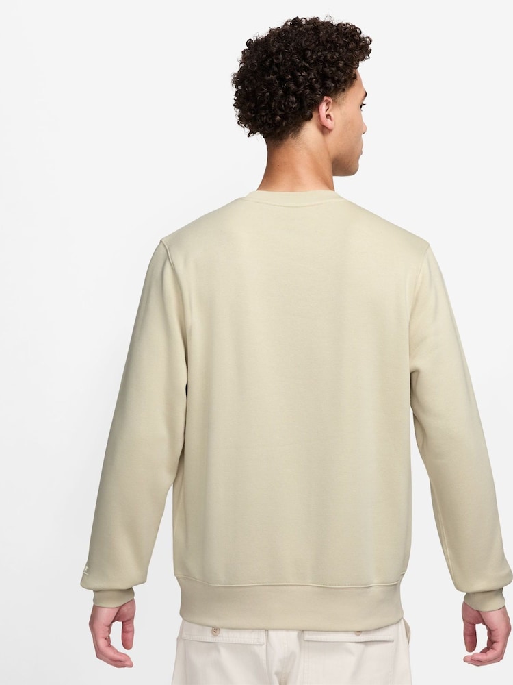 Nike Light Khaki Sportswear Club Fleece Crew Sweatshirt - Image 2 of 3