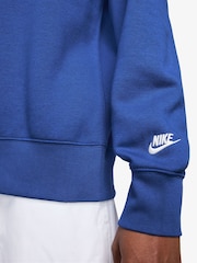 Nike Royal Blue Sportswear Club Fleece Crew Sweatshirt - Image 3 of 3