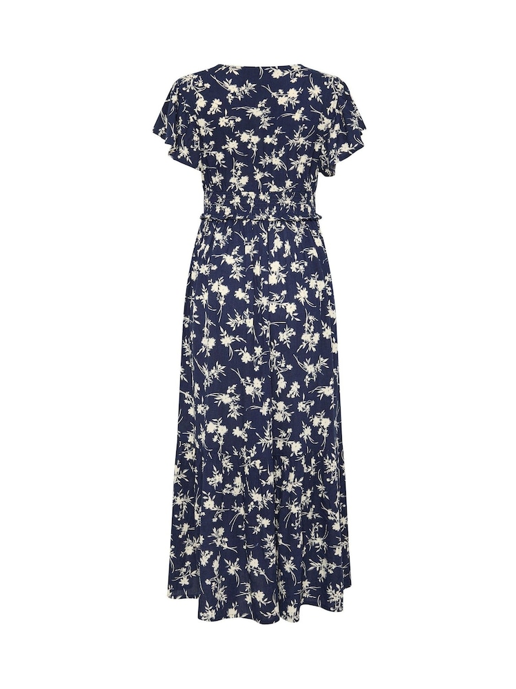 M&Co Blue Ditsy Printed Shirred Waist Maxi Dress - Image 6 of 6 M&Co Blue Ditsy Printed Shirred Waist Maxi Dress - Image 6 of 6