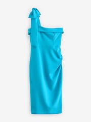 Sistaglam Blue Bow Detailed Shoulder Strap With Figure Hugging Dress - Image 5 of 5
