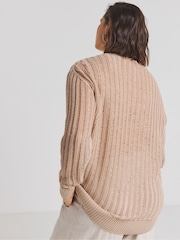 Simply Be Natural Boyfriend Ladder Detail Cardigan - Image 2 of 4