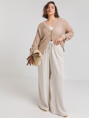 Simply Be Natural Boyfriend Ladder Detail Cardigan - Image 3 of 4