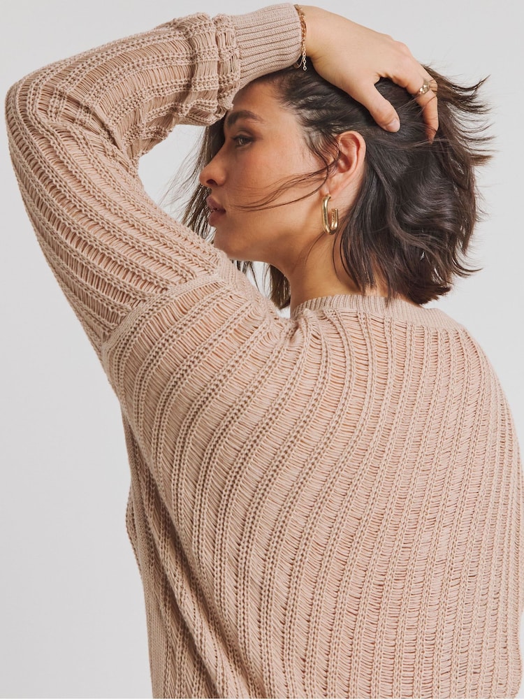 Simply Be Natural Boyfriend Ladder Detail Cardigan - Image 4 of 4