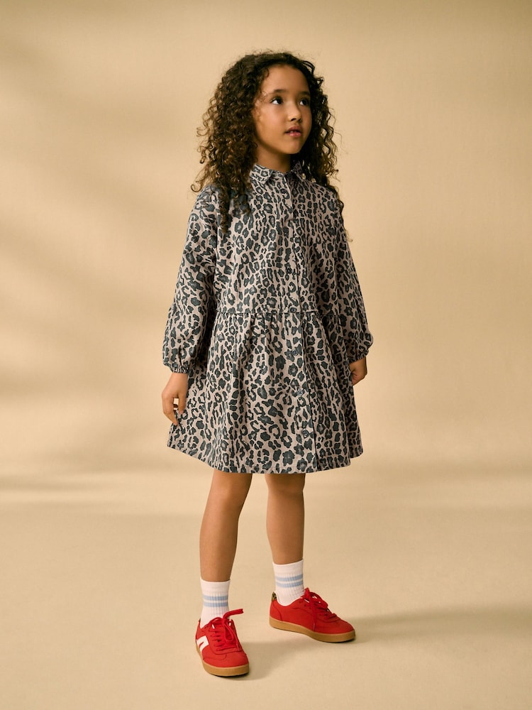 Animal Print Denim Shirt Dress (3-16yrs) - Image 1 of 5