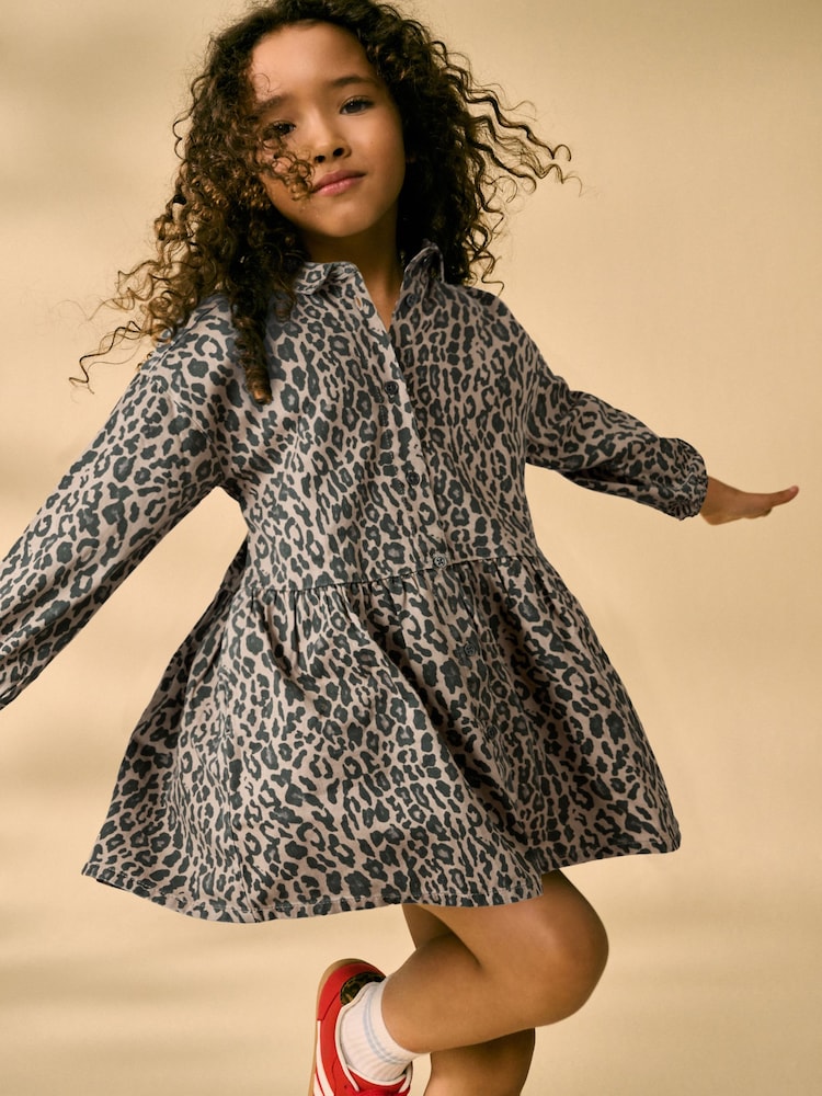 Animal Print Denim Shirt Dress (3-16yrs) - Image 2 of 5