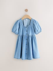 Denim Puff Sleeve Summer Dress (3-16yrs) - Image 4 of 7
