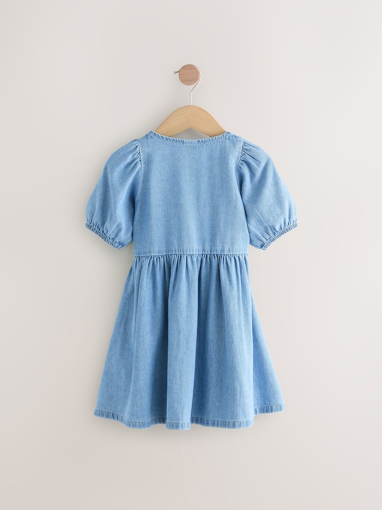Denim Puff Sleeve Summer Dress (3-16yrs) - Image 5 of 7