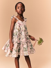 Pink Floral Printed Summer Dress (3-16yrs) - Image 1 of 10