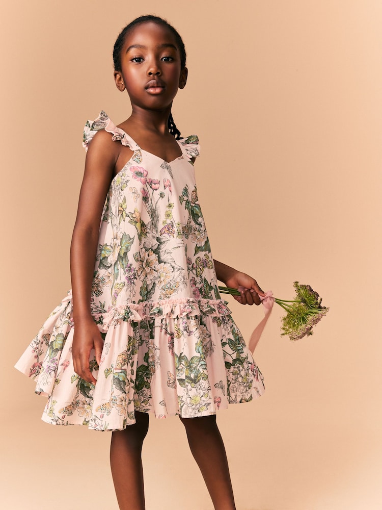 Pink Floral Printed Summer Dress (3-16yrs) - Image 1 of 10