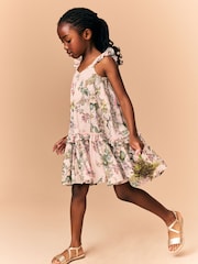 Pink Floral Printed Summer Dress (3-16yrs) - Image 4 of 10