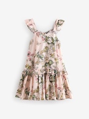 Pink Floral Printed Summer Dress (3-16yrs) - Image 6 of 10