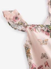 Pink Floral Printed Summer Dress (3-16yrs) - Image 9 of 10