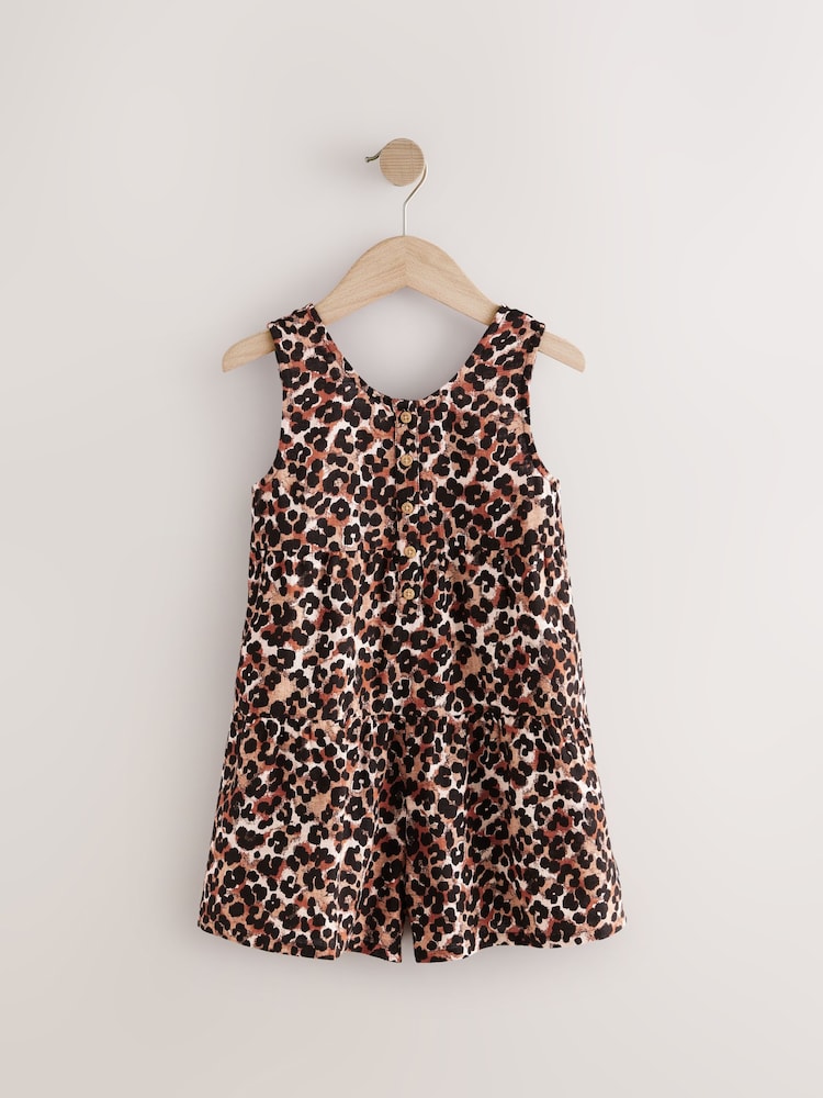 Animal Leopard Print 100% Cotton Playsuit (3-16yrs) - Image 4 of 7
