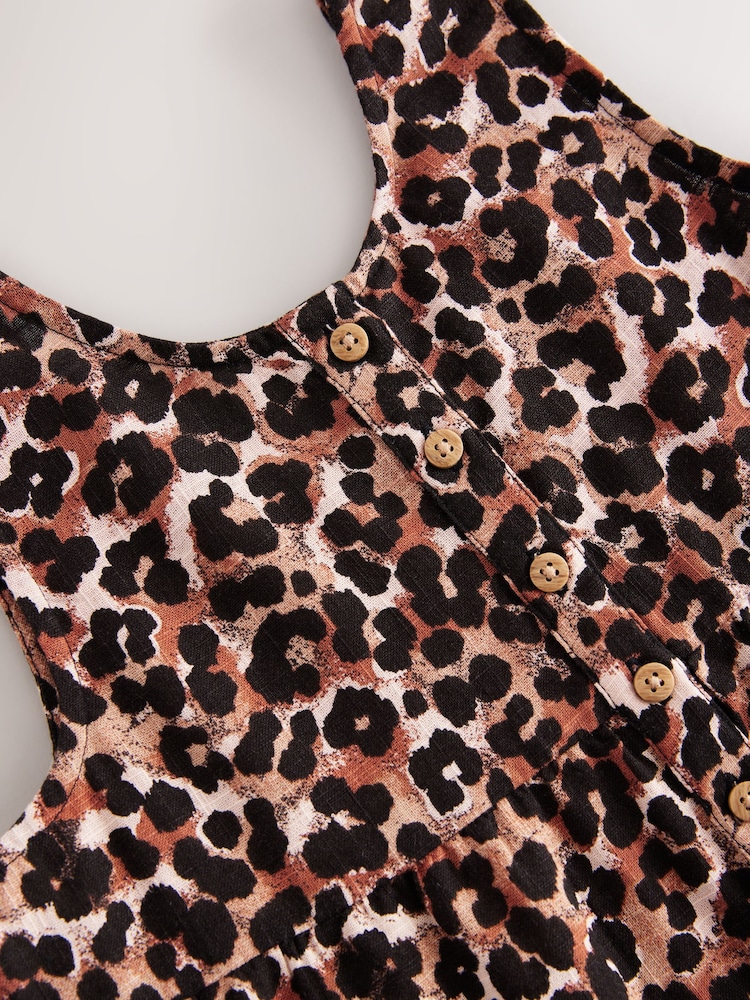 Animal Leopard Print 100% Cotton Playsuit (3-16yrs) - Image 6 of 7