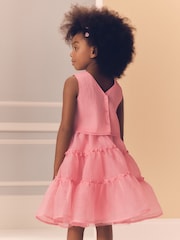 Coral Pink Occasion Top And Skirt Co-ord Set (3-16yrs) - Image 4 of 10