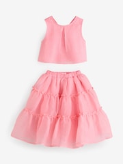 Coral Pink Occasion Top And Skirt Co-ord Set (3-16yrs) - Image 6 of 10