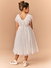 White Sequin Occasion Dress (3-16yrs) - Image 3 of 8