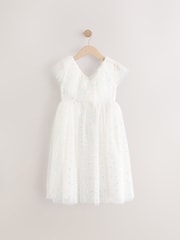 White Sequin Occasion Dress (3-16yrs) - Image 6 of 8